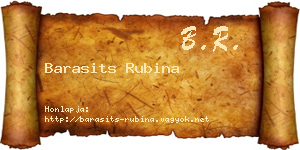 Barasits Rubina névjegykártya